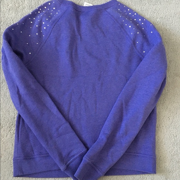 VS Pink Sweatshirt with Bling Shoulders - Picture 2 of 4